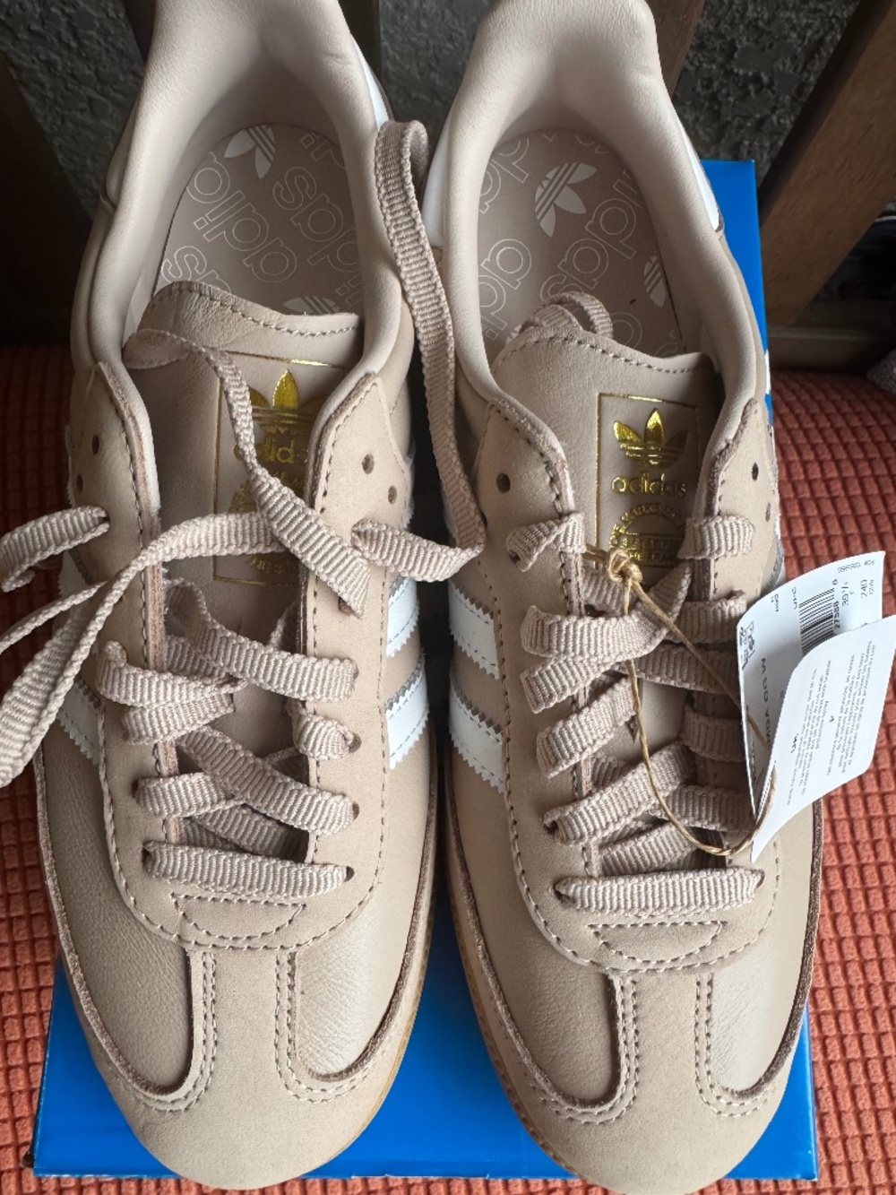 Adidas Women Originals Samba OG Wonder Taupe Cloud White - Picture 2 of 6